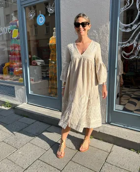 MIDI LINEN DRESS "FEATHER"