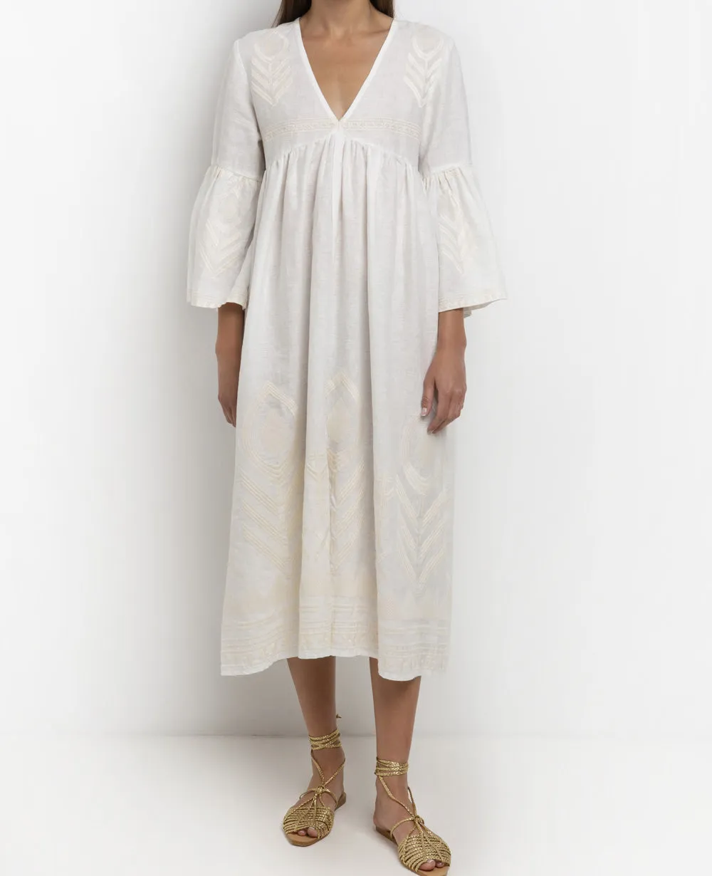 MIDI LINEN DRESS "FEATHER"