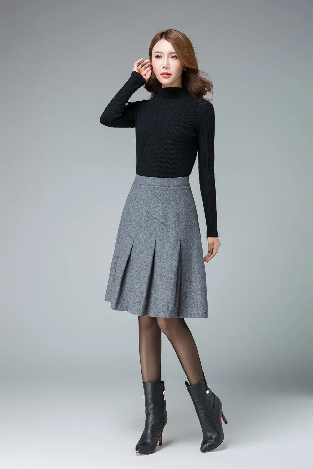 mini skirt, wool skirt, pleated skirt, cute skirt, womans skirt, skater skirt 1831