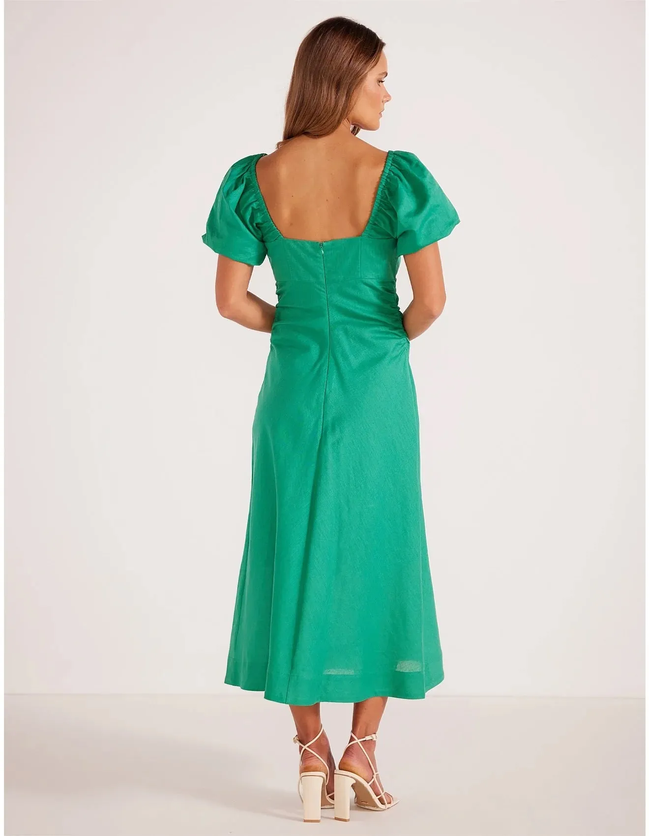 MinkPink Nalani Ruched Midi Dress