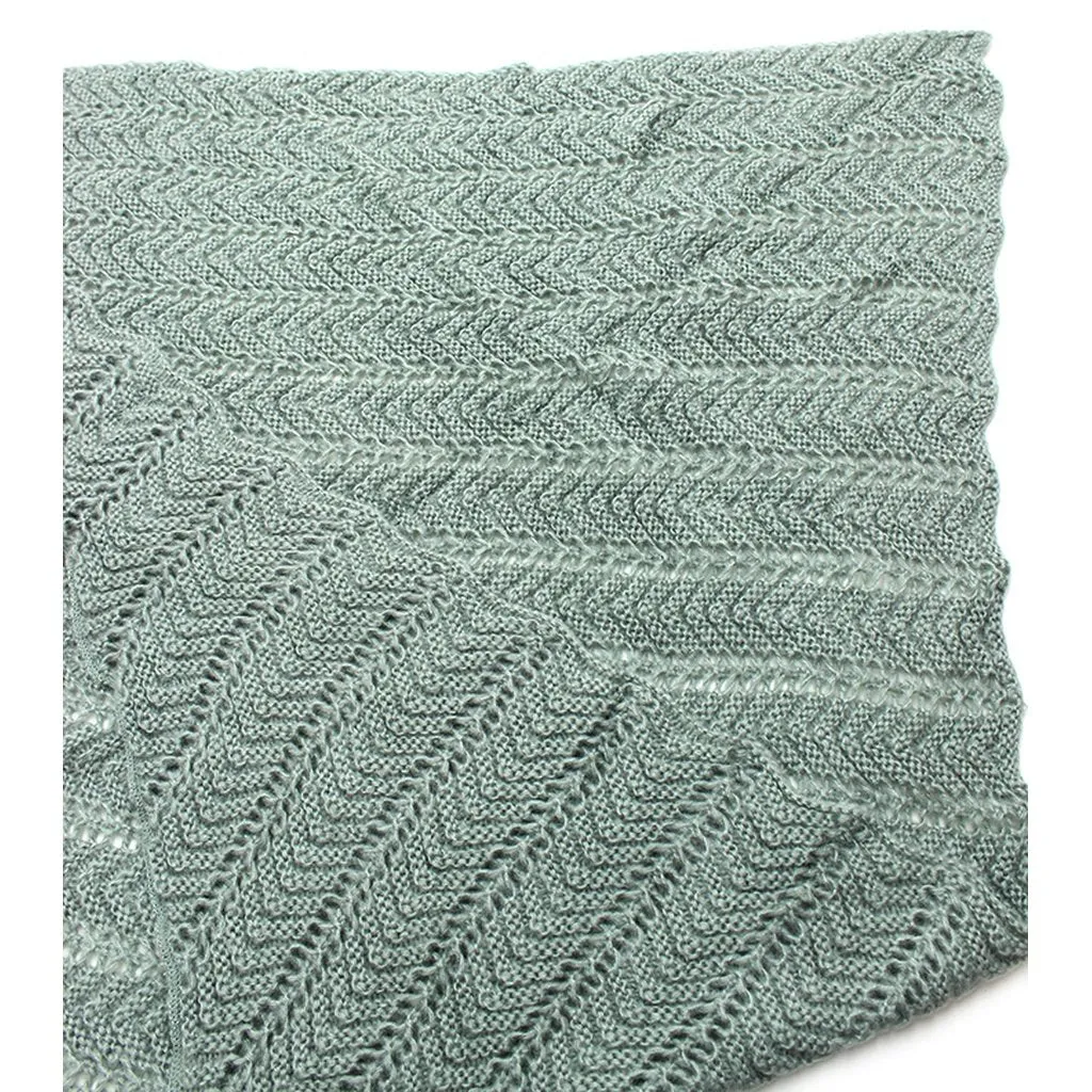 Mint Green Knitted Shawl Scarf