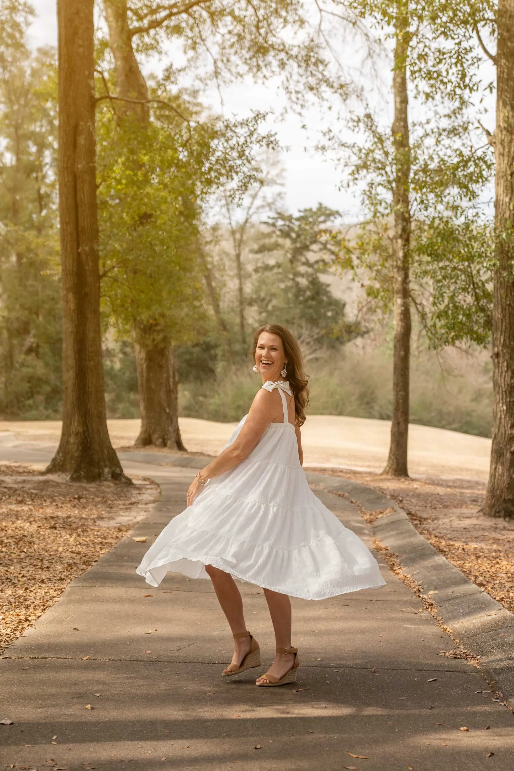 Mom White Check Dress