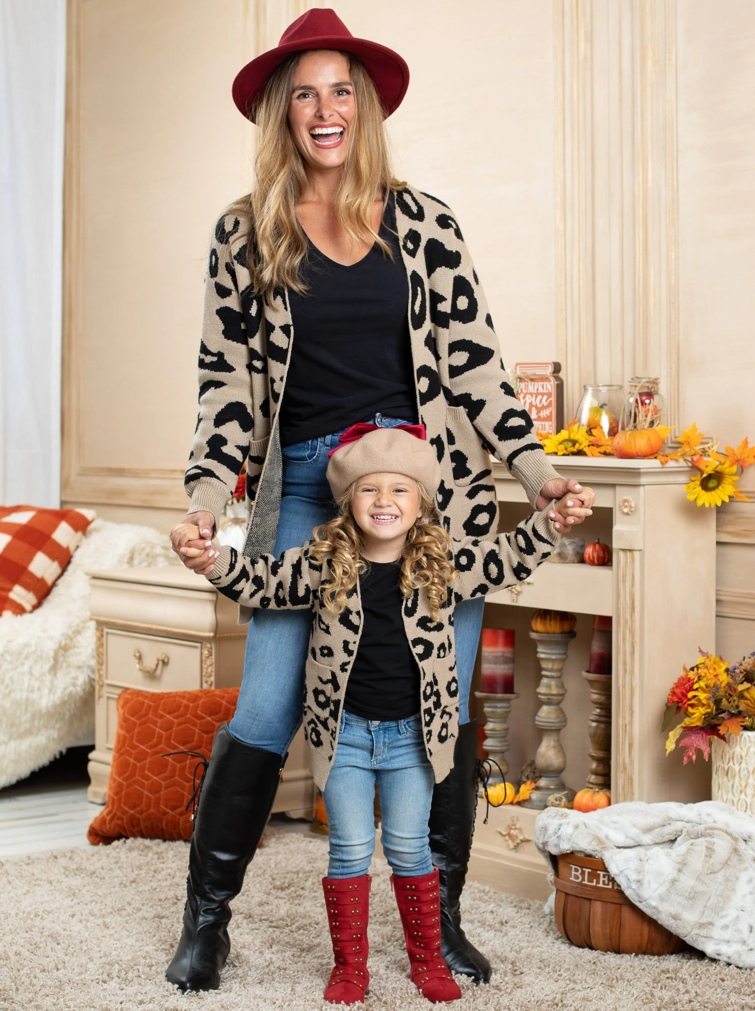 Mommy and Me City Chic Oversized Leopard Cardigan