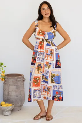 Montana Midi Bustier Dress Vacanza Print