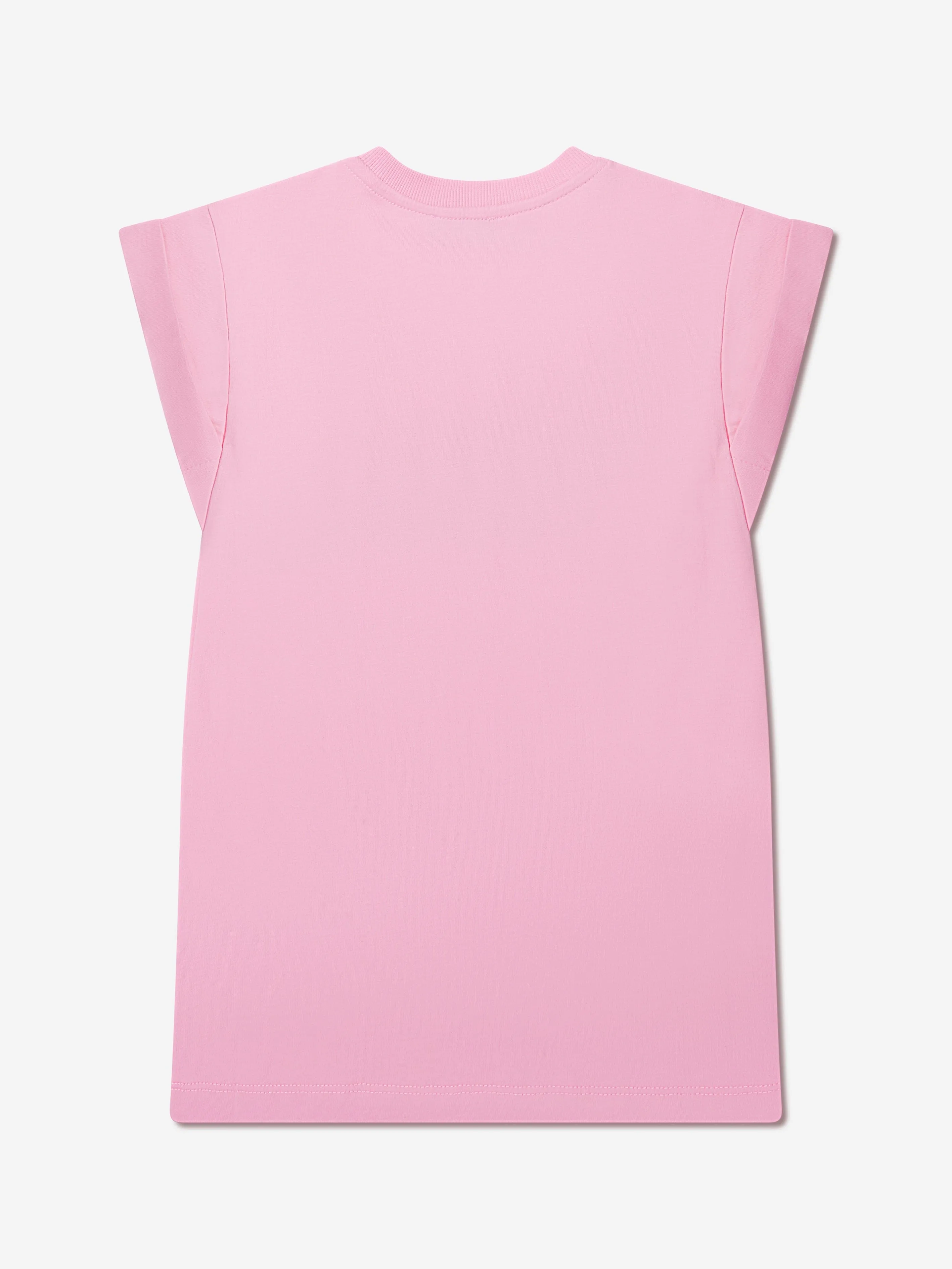 Moschino Girls Teddy Badge T-Shirt Dress in Pink