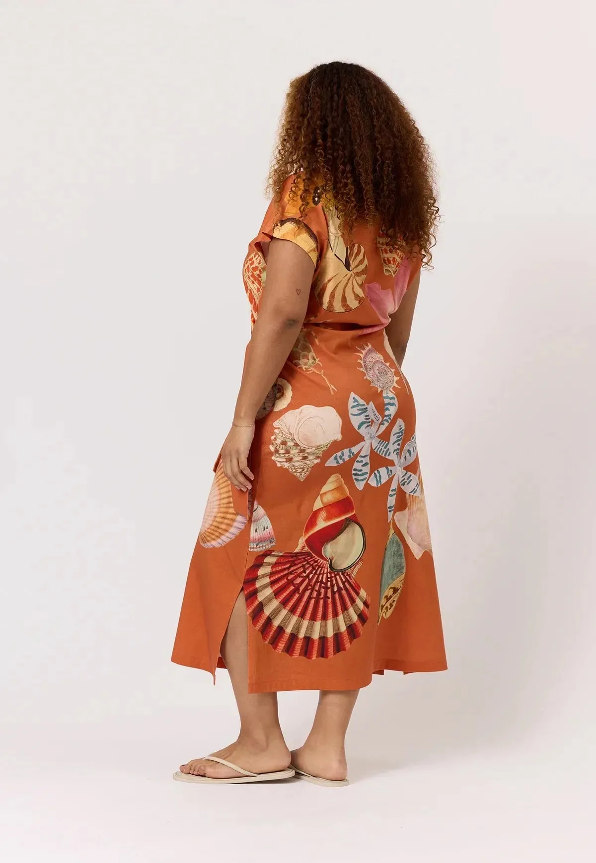 Nancybird Macey Dress in Rust Shell