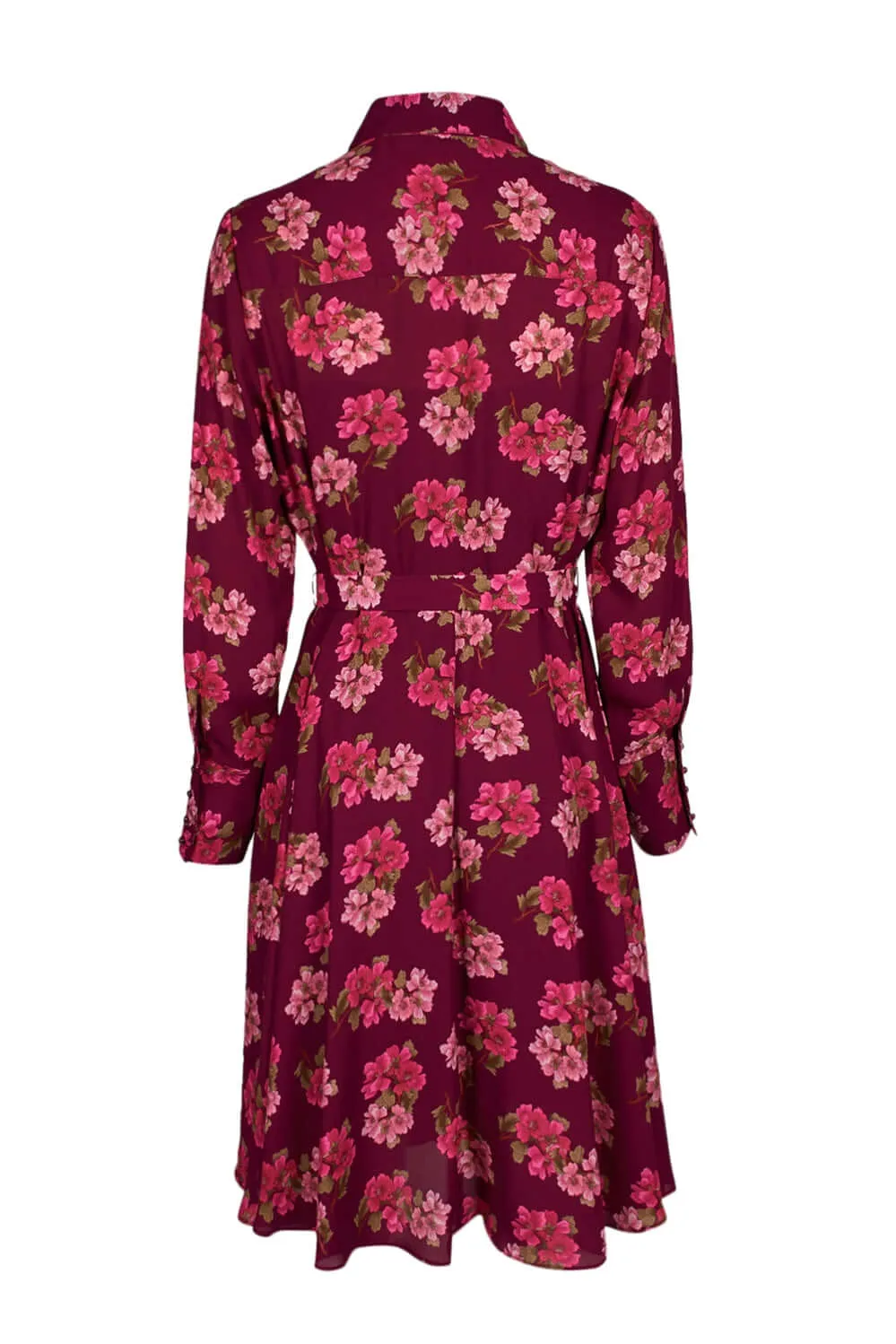 NANETTE Nanette Lepore Collared Button Down Long Sleeve Tie Front Floral Print Polyester Dress