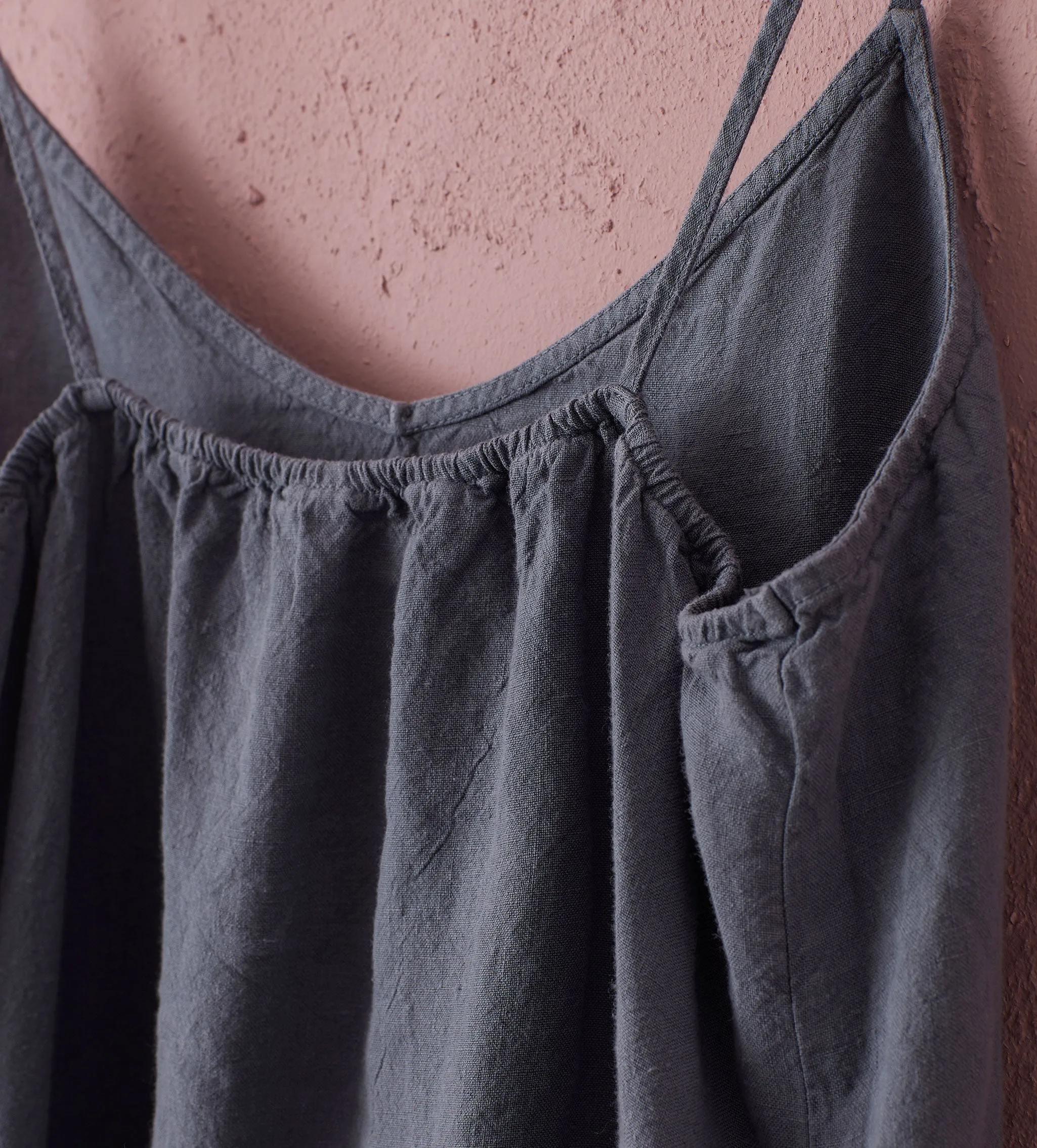 Navy Blue Alice 100% Linen Cami Nightie