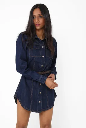 Navy Denim Mini Dress Ex Brand