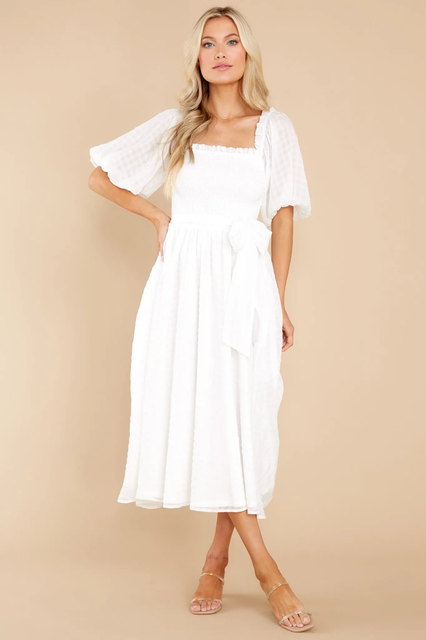 Never Ending Love Story White Midi Dress