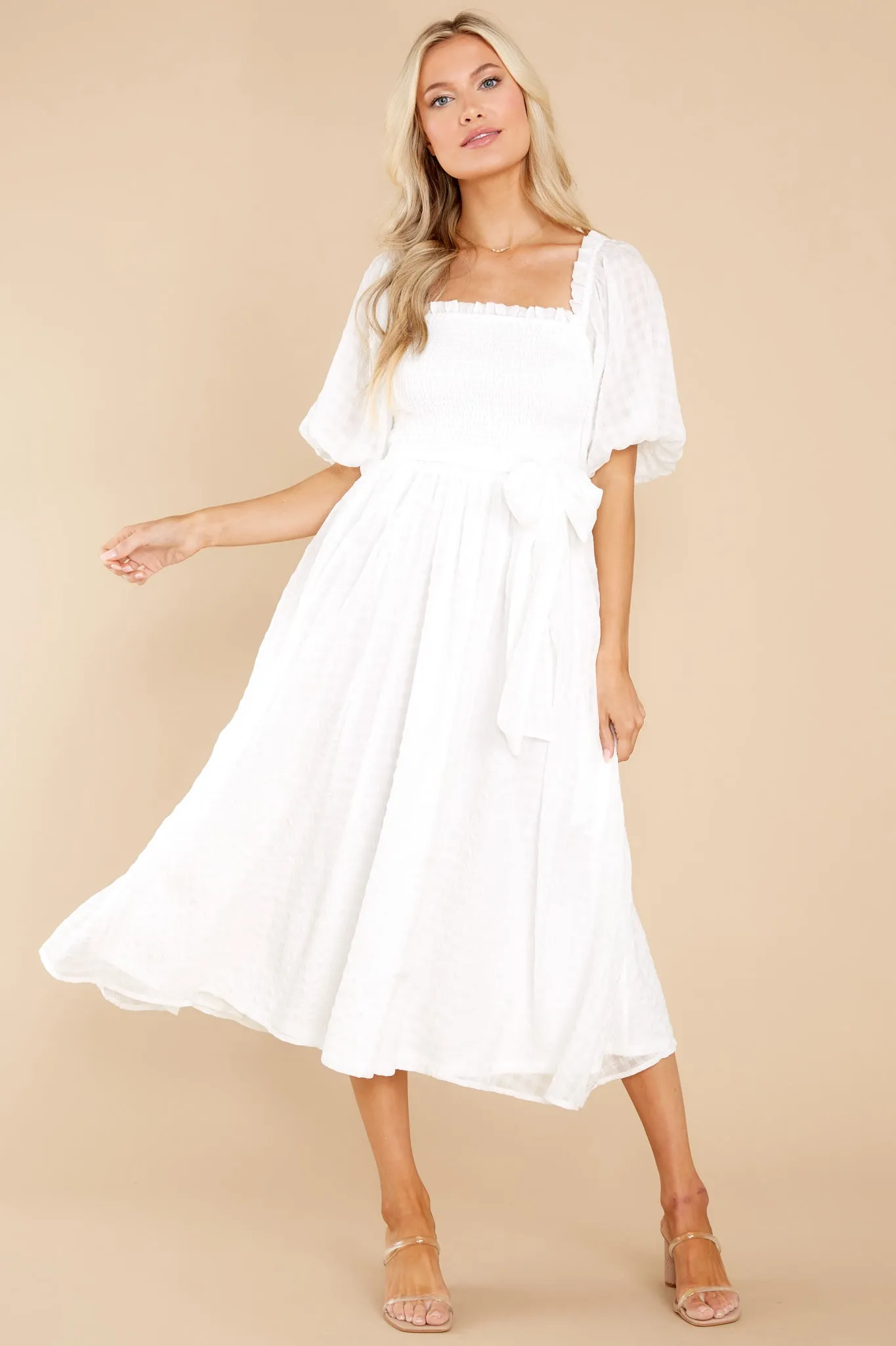 Never Ending Love Story White Midi Dress