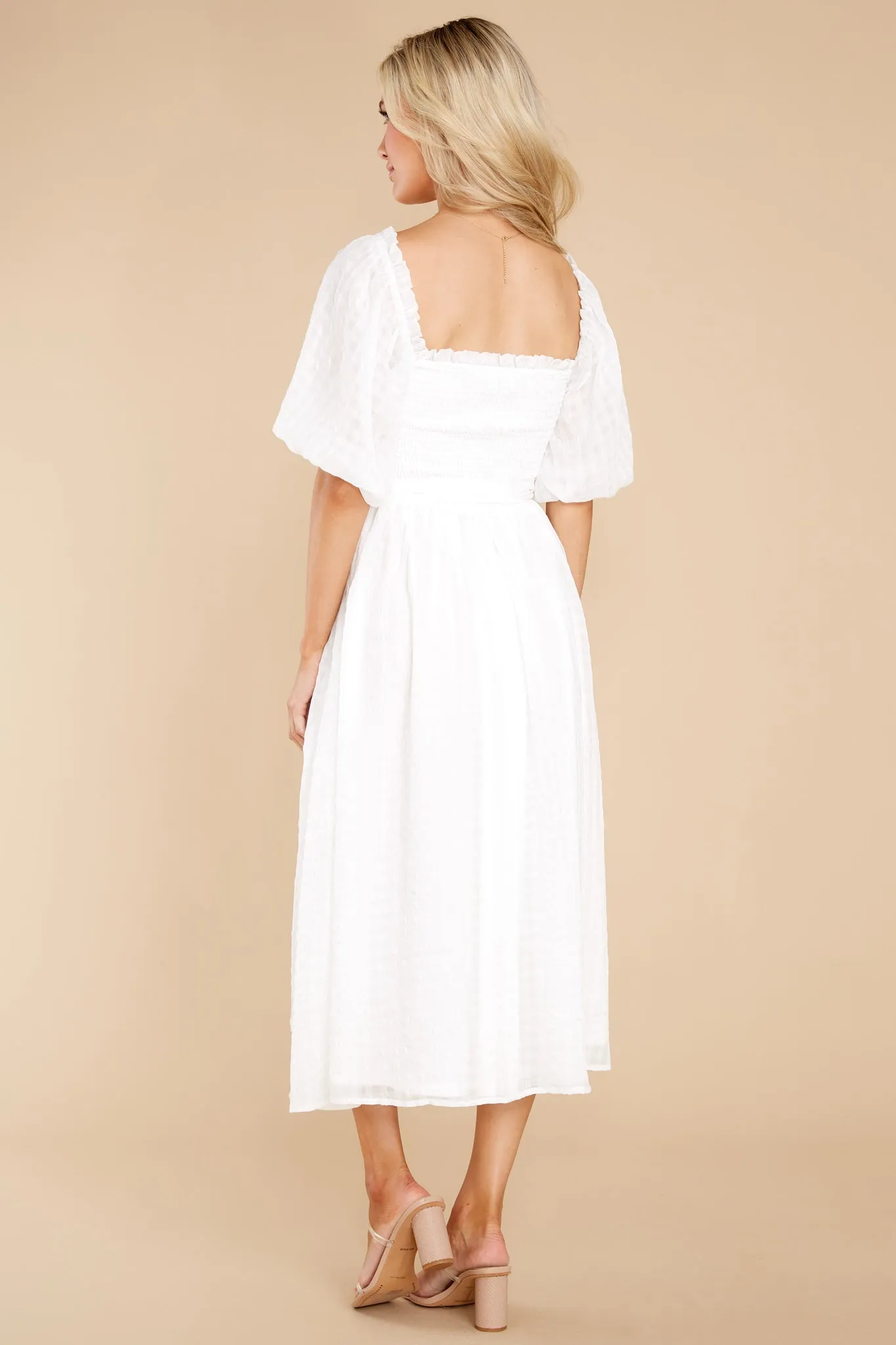 Never Ending Love Story White Midi Dress