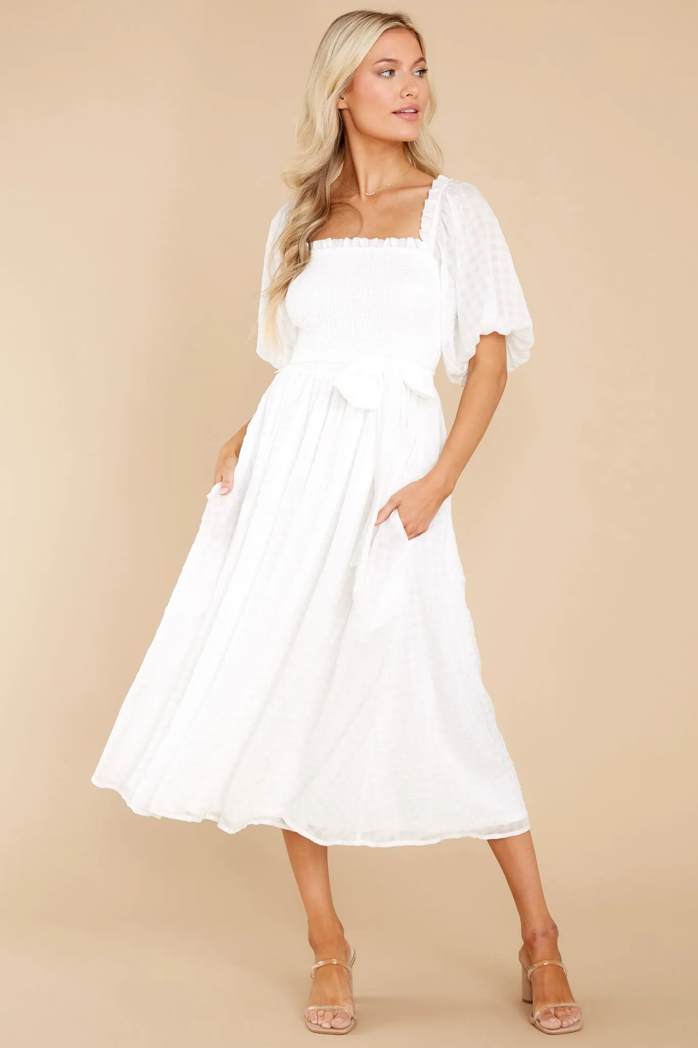 Never Ending Love Story White Midi Dress