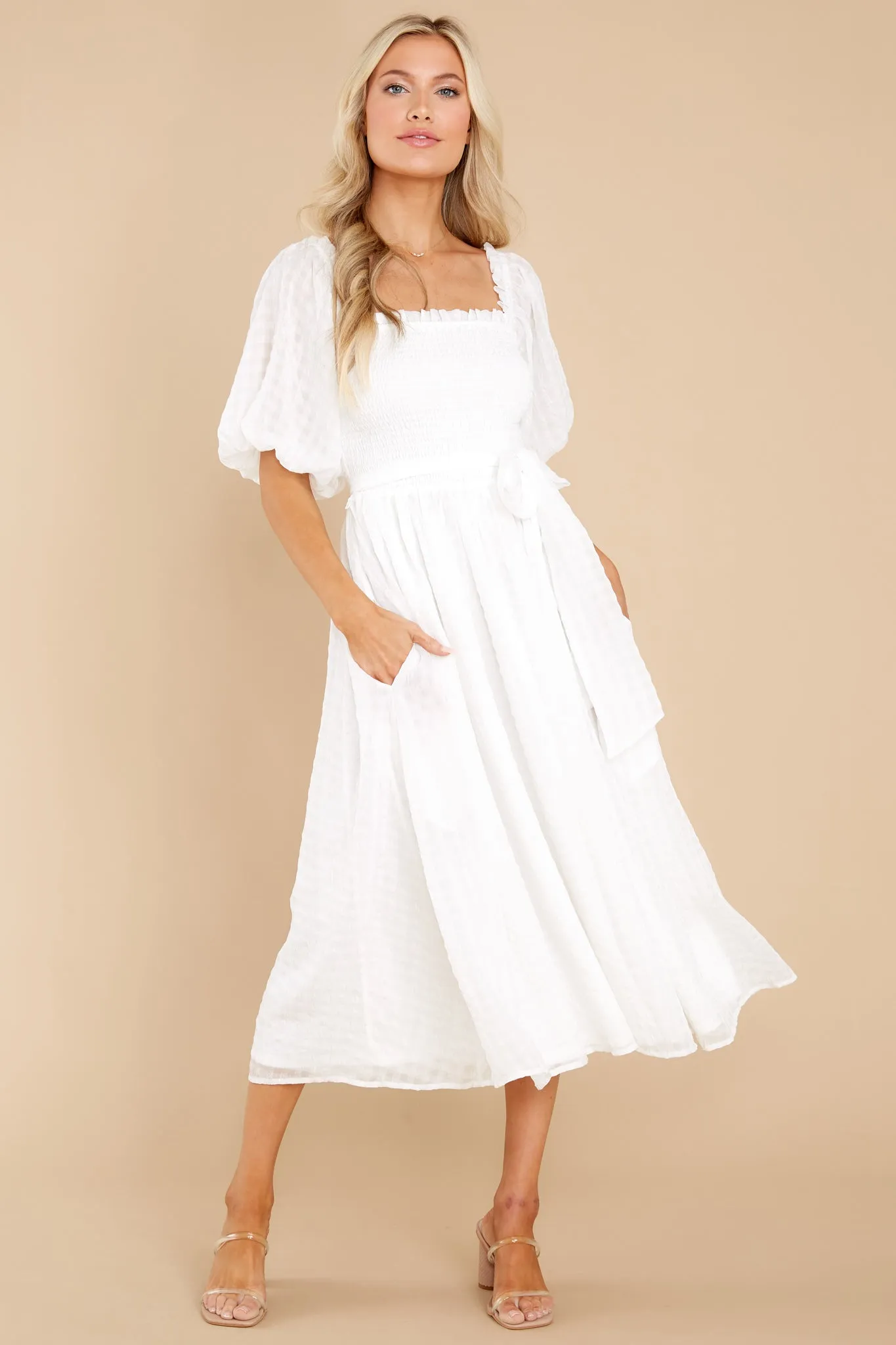 Never Ending Love Story White Midi Dress