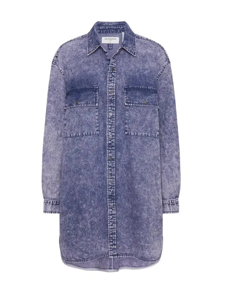 One Teaspoon Purple Rain Nixie Denim Shirt Dress