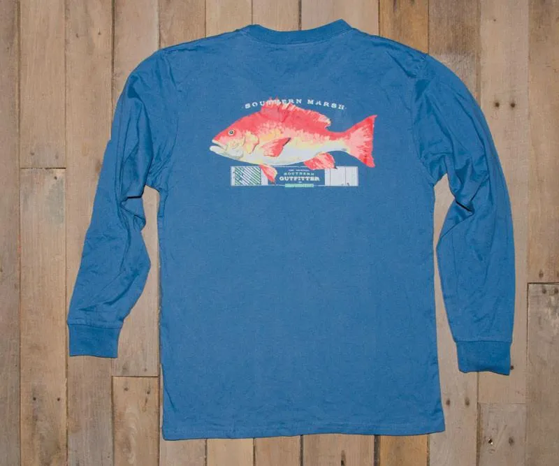 Outfitter Collection Tee - Snapper - Long Sleeve