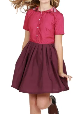 Pena Pleated Color Block Sailor Dress