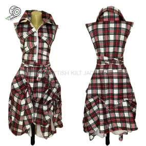 Plaid Tartan Steampunk dress, Party Dress, Burlesque Dress