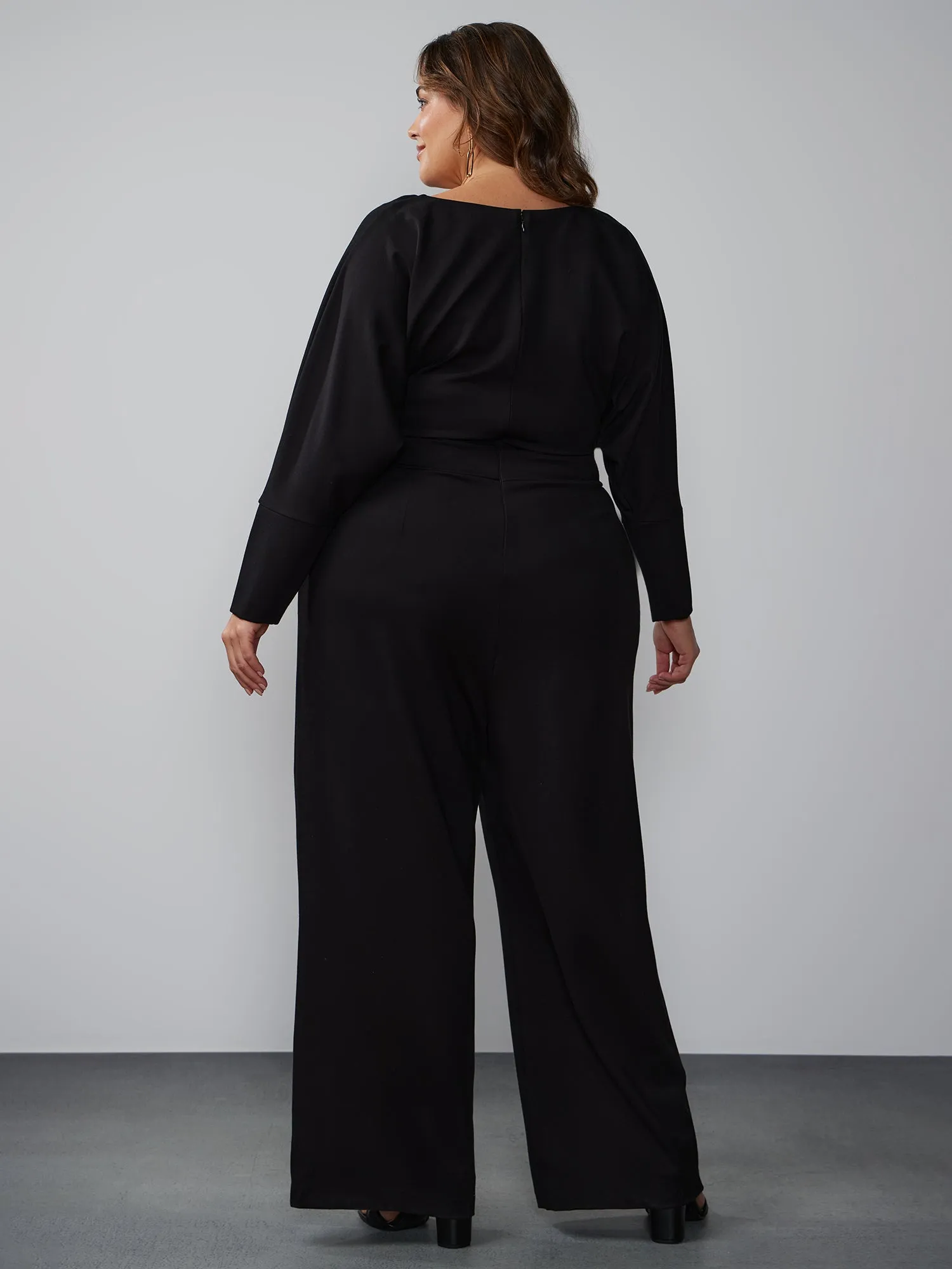 Plus Long Dolman Sleeve Jumpsuit