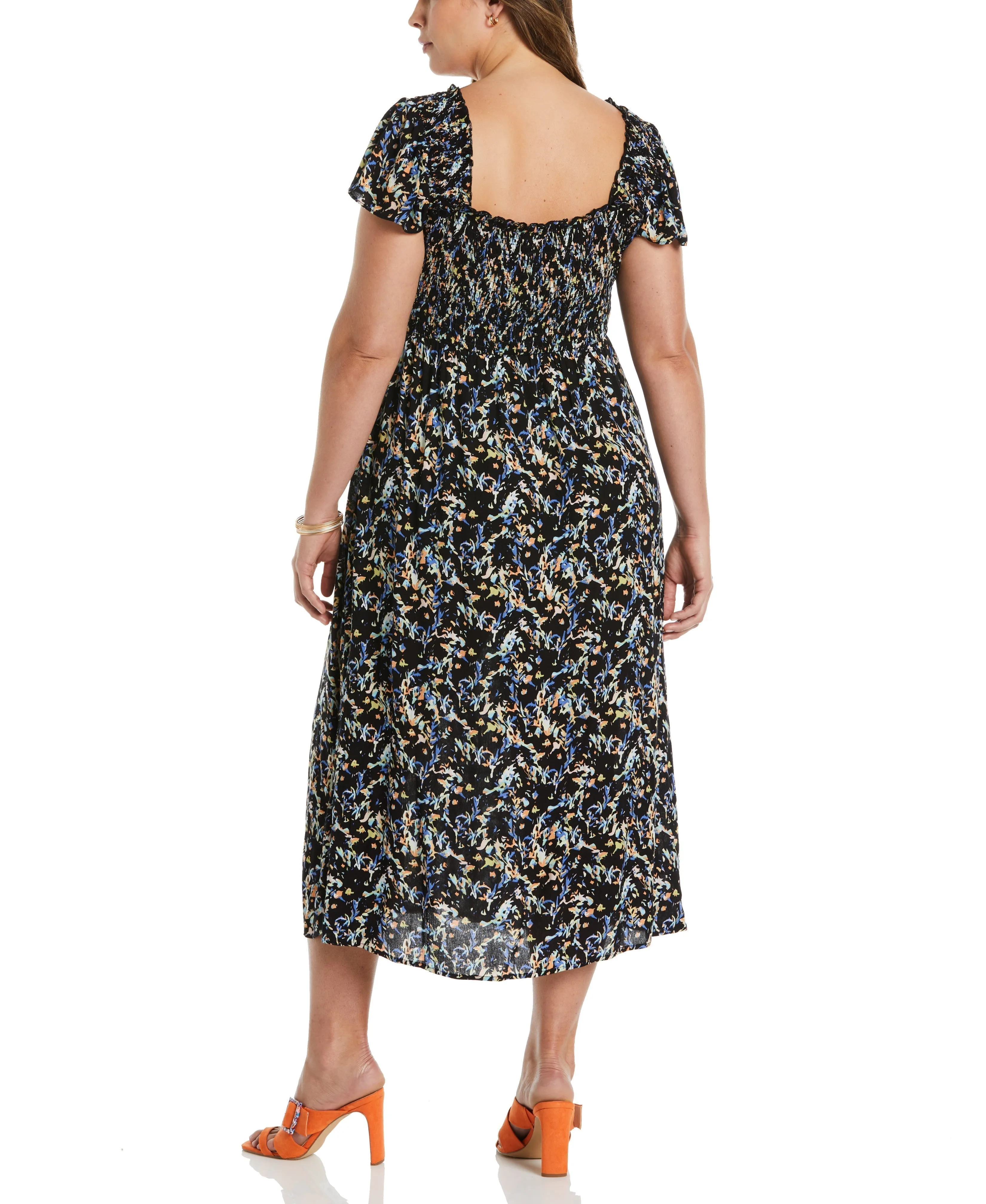 Plus Size Smocked Midi Dress