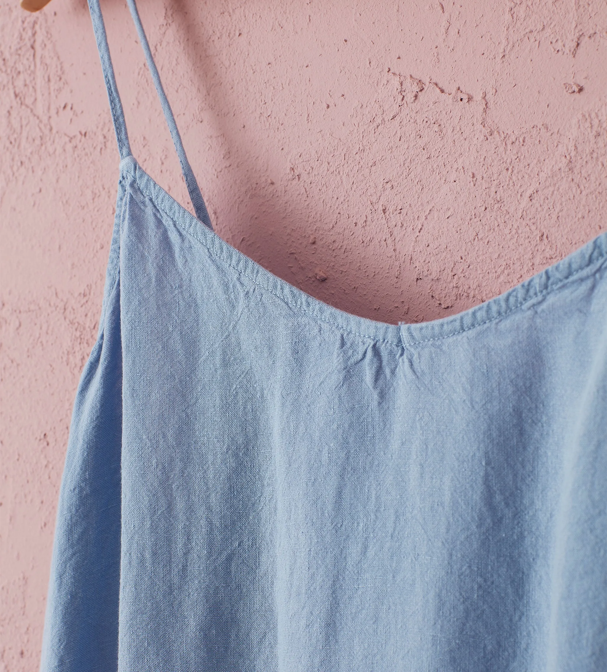 Powder Blue Alice 100% Linen Cami Nightie