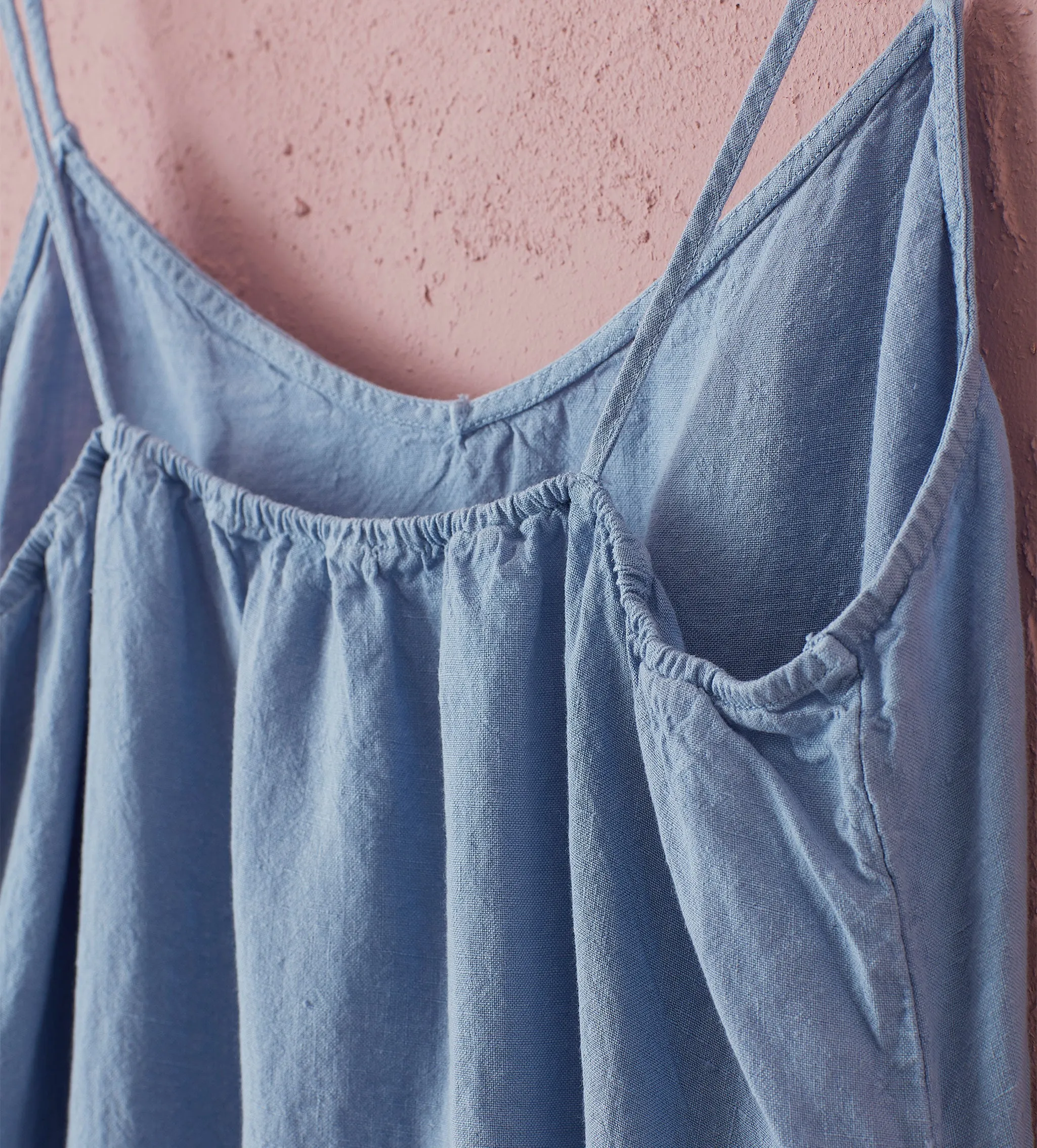 Powder Blue Alice 100% Linen Cami Nightie