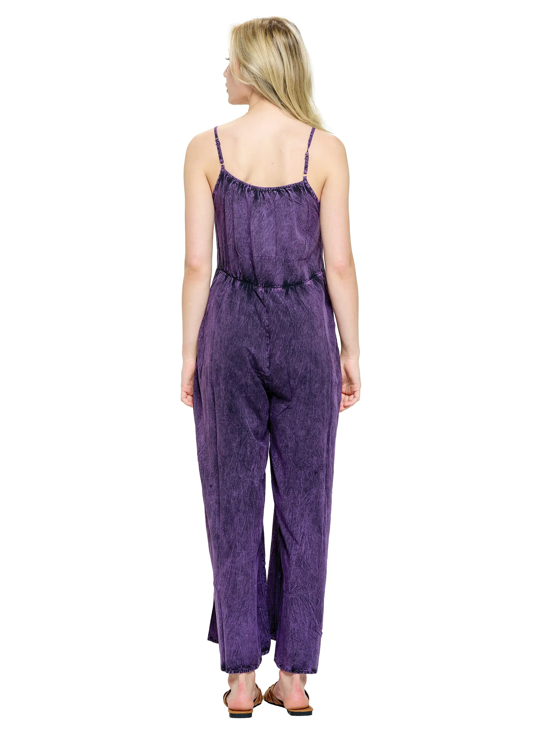 Purple Jumpsuit Distressed Vintage Wash