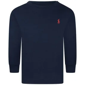 Ralph Lauren Boys Navy Jersey Long Sleeve TShirt