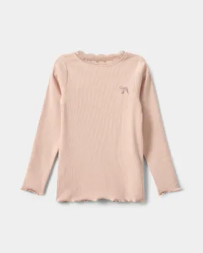 RAMITASK T-SHIRT LONG SLEEVE - Leaf Light rose