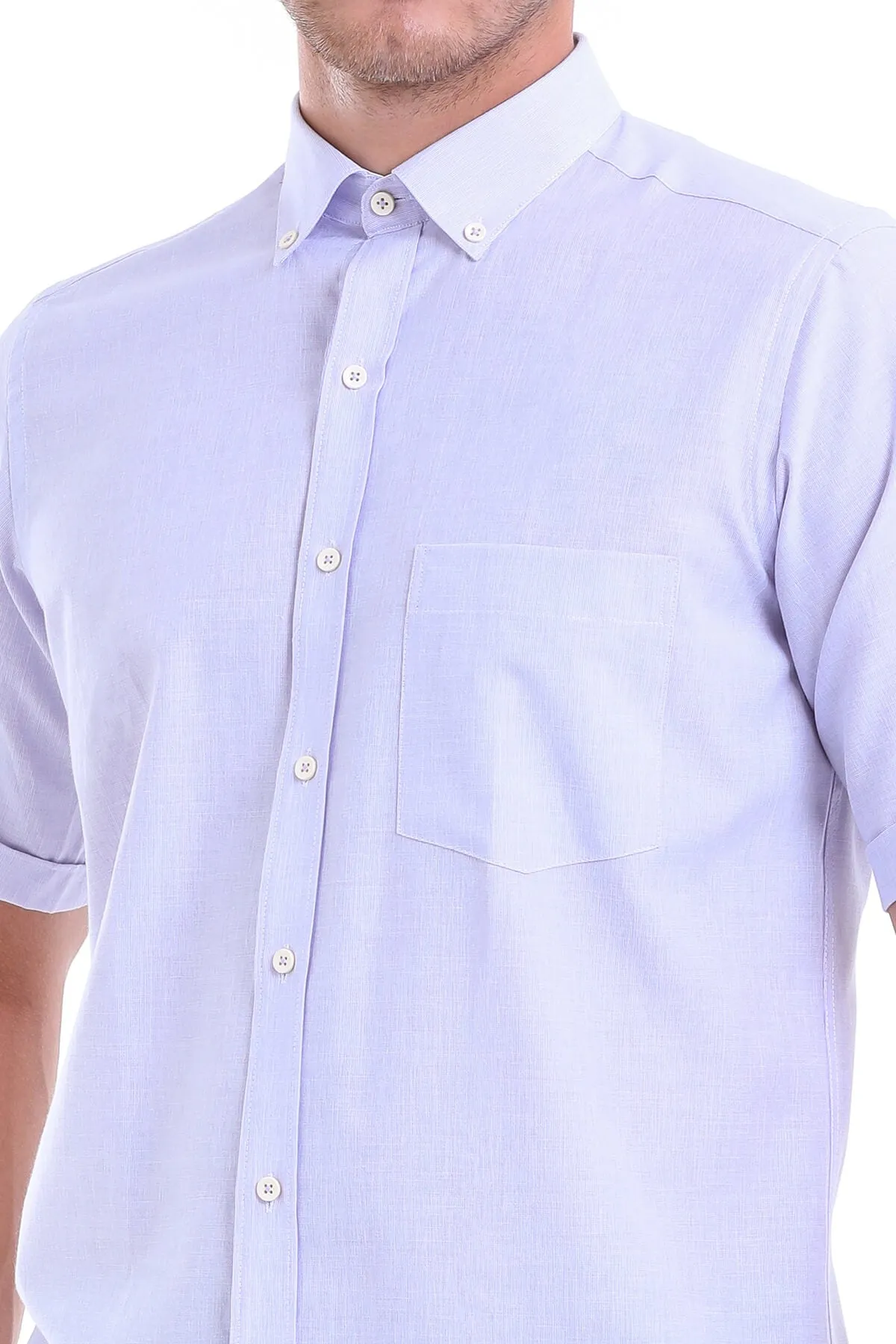 Regular Fit Cotton Blend Lilac Dress Shirt