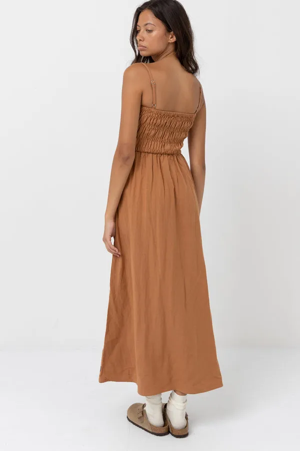 Rhythm Classic Shirred Midi Dress