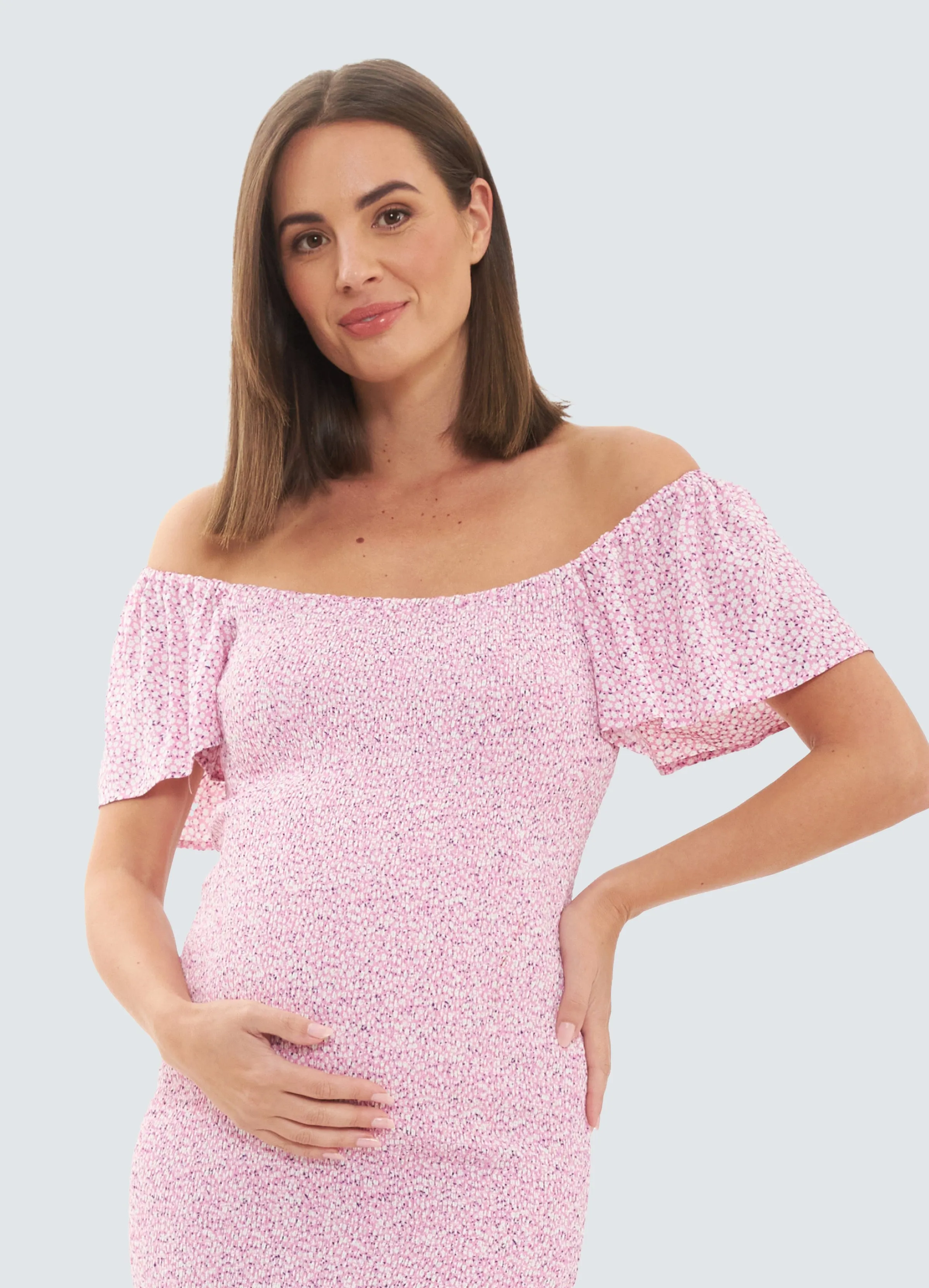 Ripe Maternity Selma Smocked Midi Dress