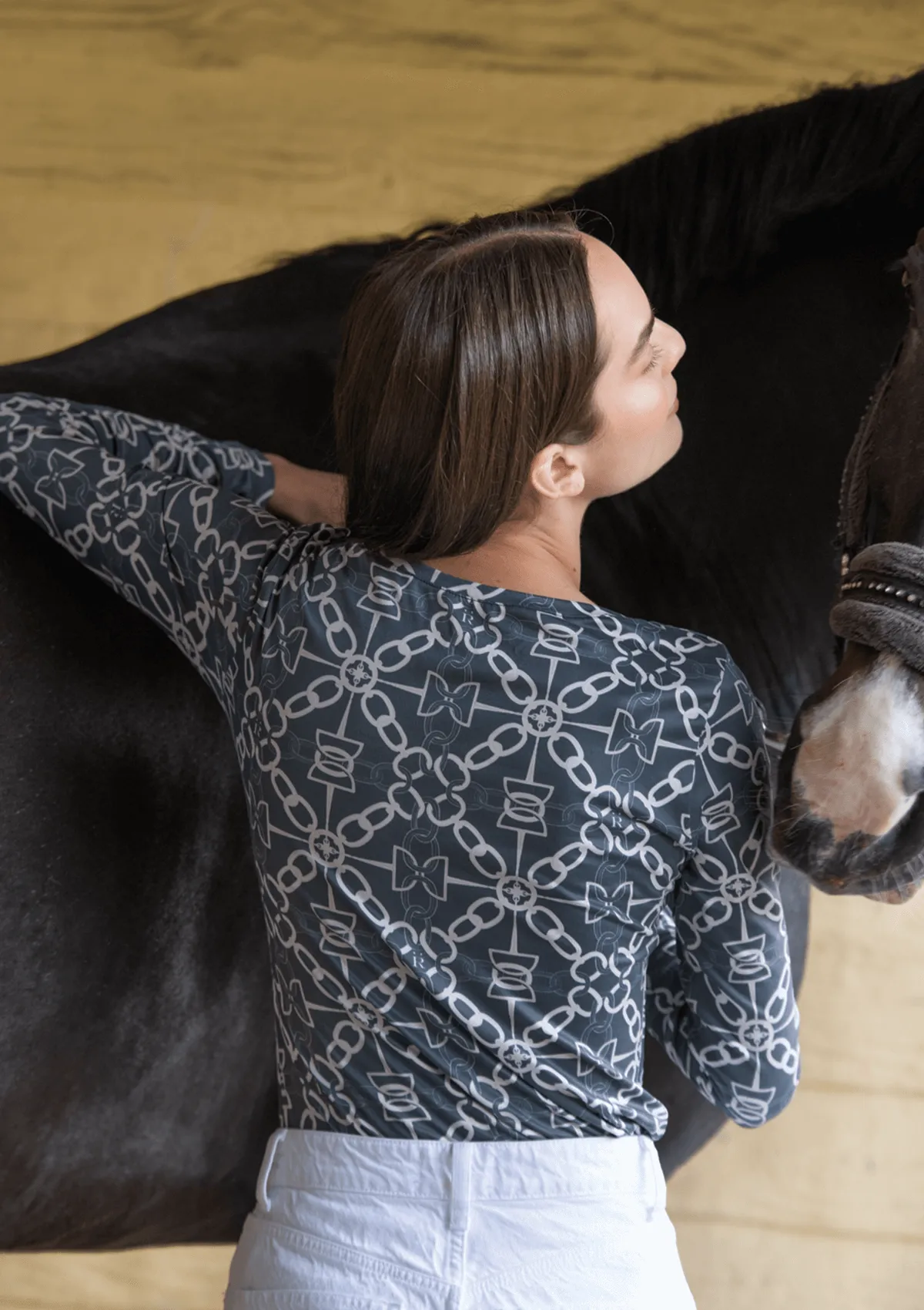 Rosalie Long Sleeve T-shirt - Chainlink - Noir