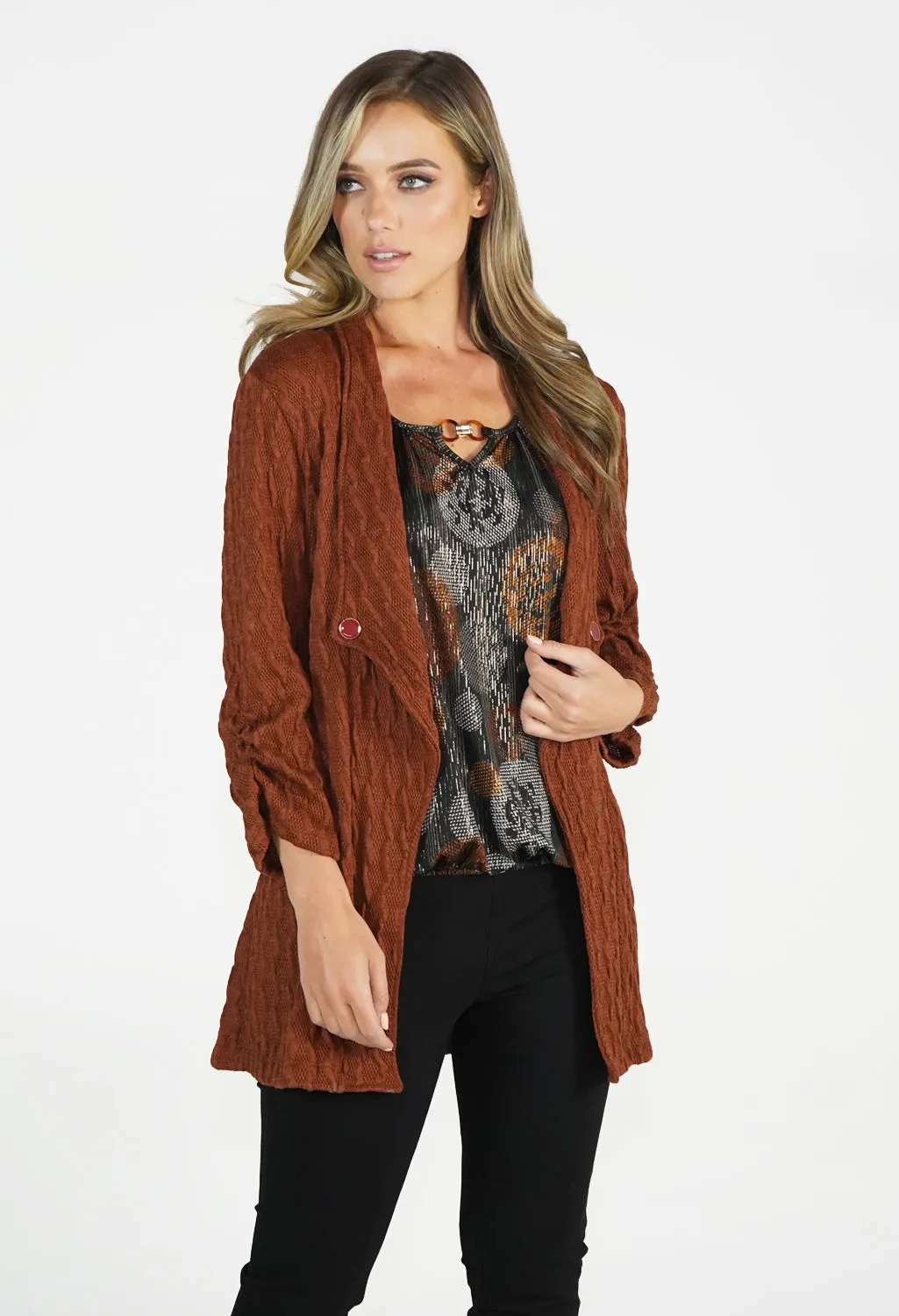 Rust Knit Cardigan