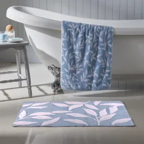 Sandringham Bath Mat by Dreams & Drapes Bathroom in Blue 50 x 80cm