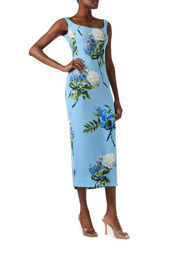 Scoop Neck Floral Midi Dress