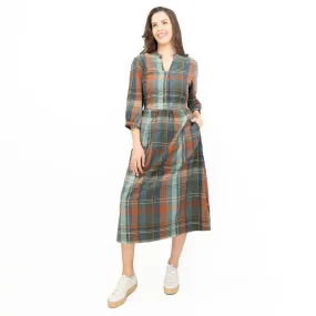 Seasalt Fair Green Check Midi Dress