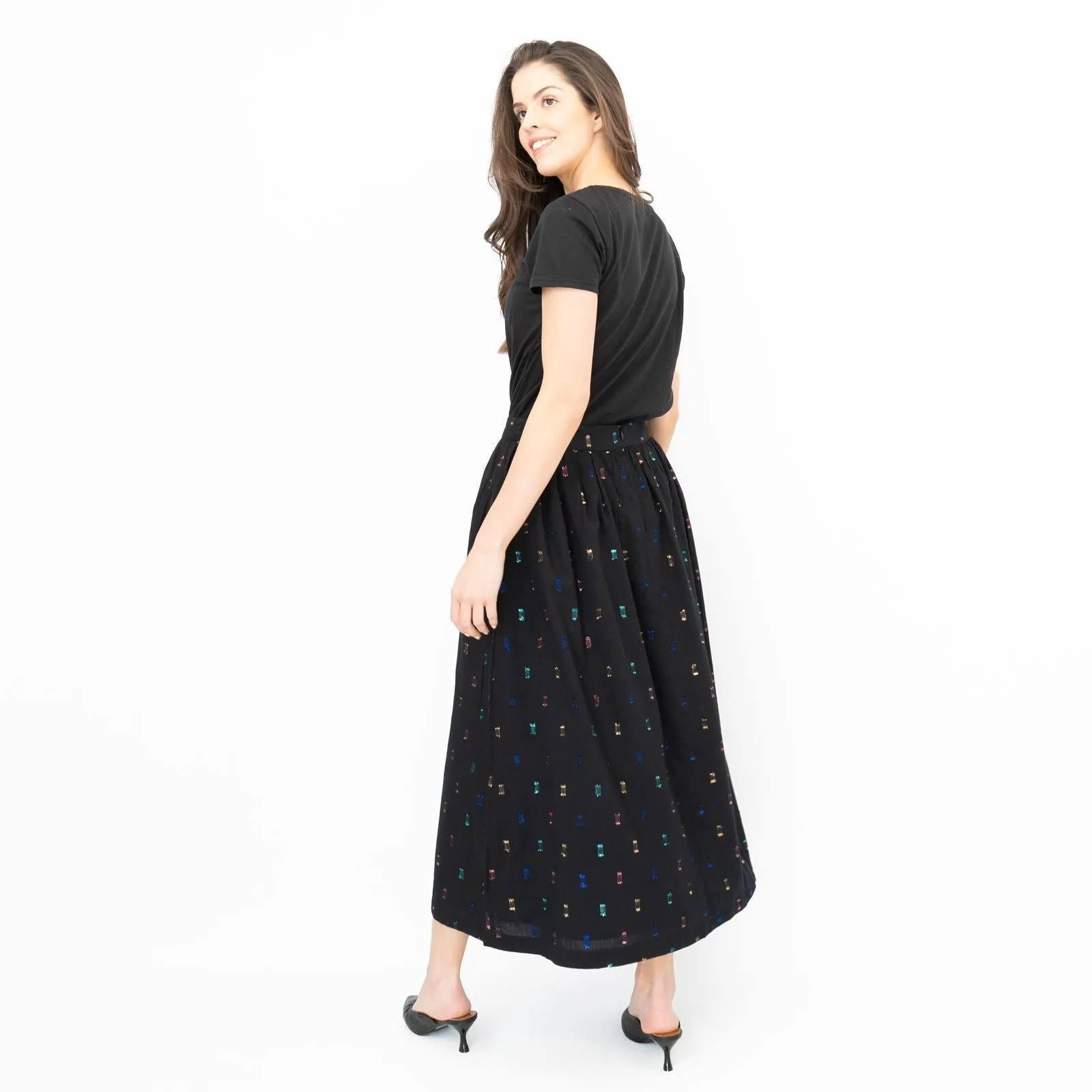 Seasalt Tawny Owl Midi Skirt Golden Heyday Black