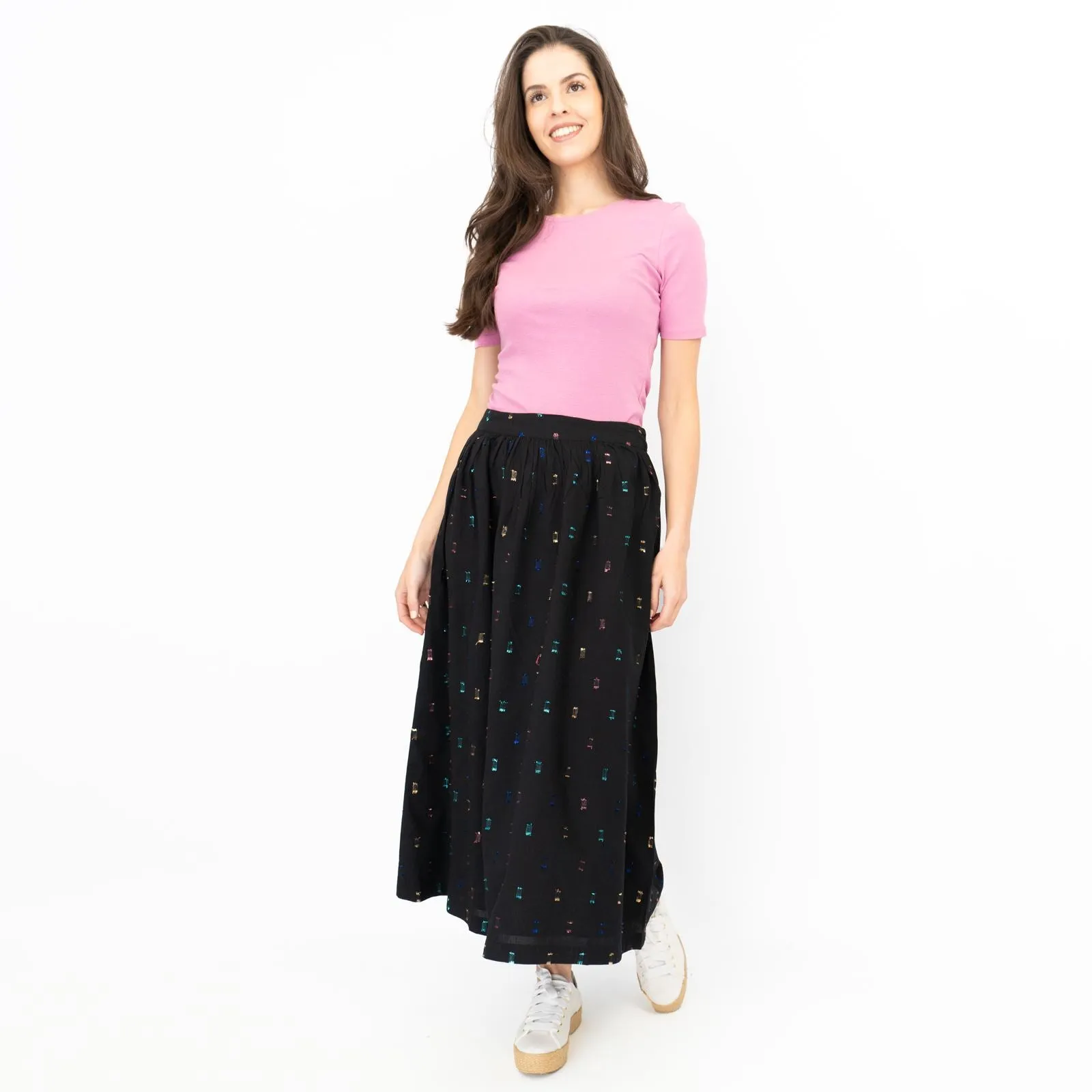 Seasalt Tawny Owl Midi Skirt Golden Heyday Black