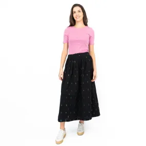 Seasalt Tawny Owl Midi Skirt Golden Heyday Black