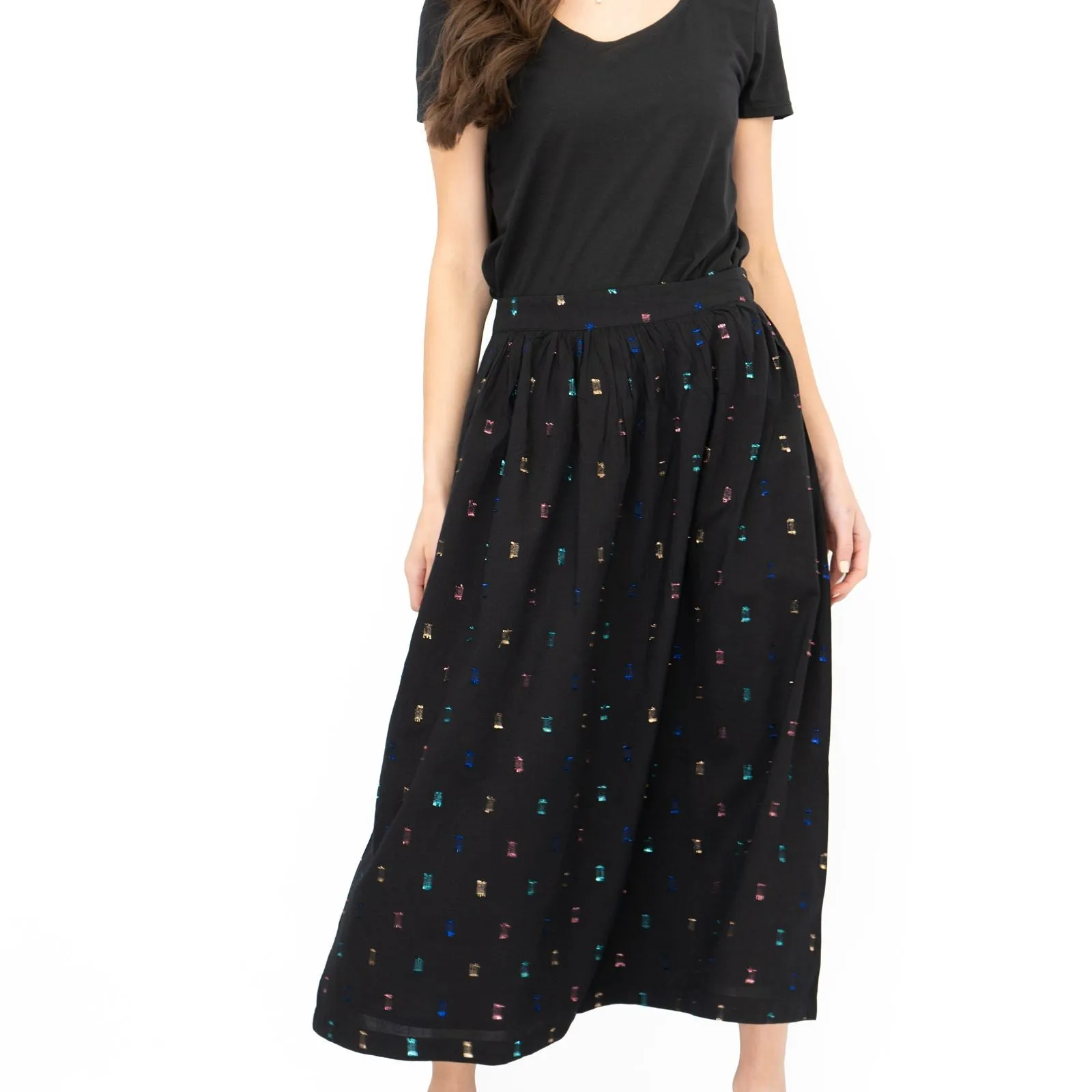 Seasalt Tawny Owl Midi Skirt Golden Heyday Black