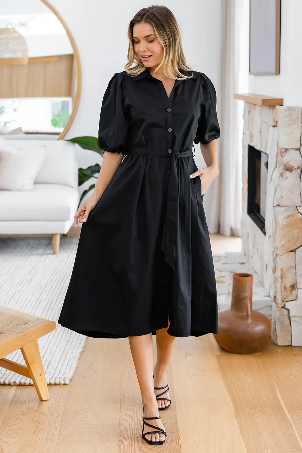 Shannon Midi Dress Black