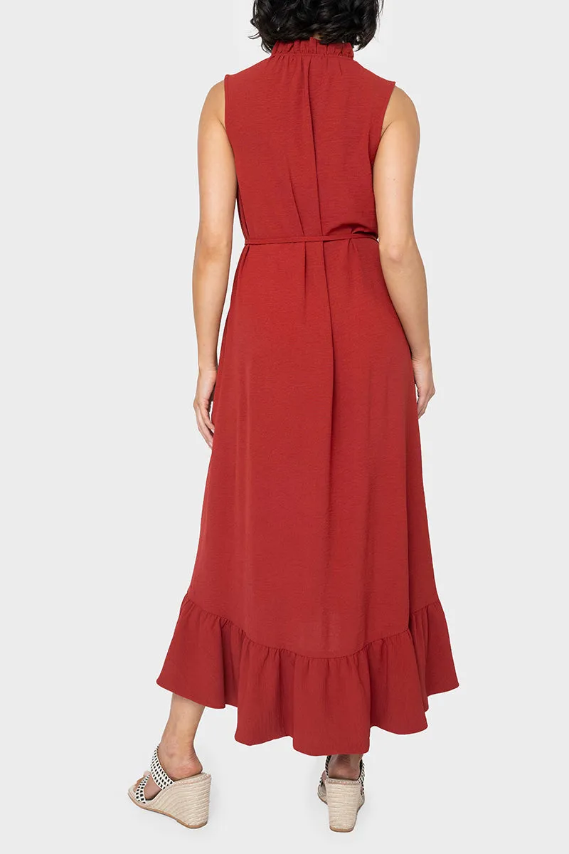 Sienna Sleeveless Tie Neck Midi Dress