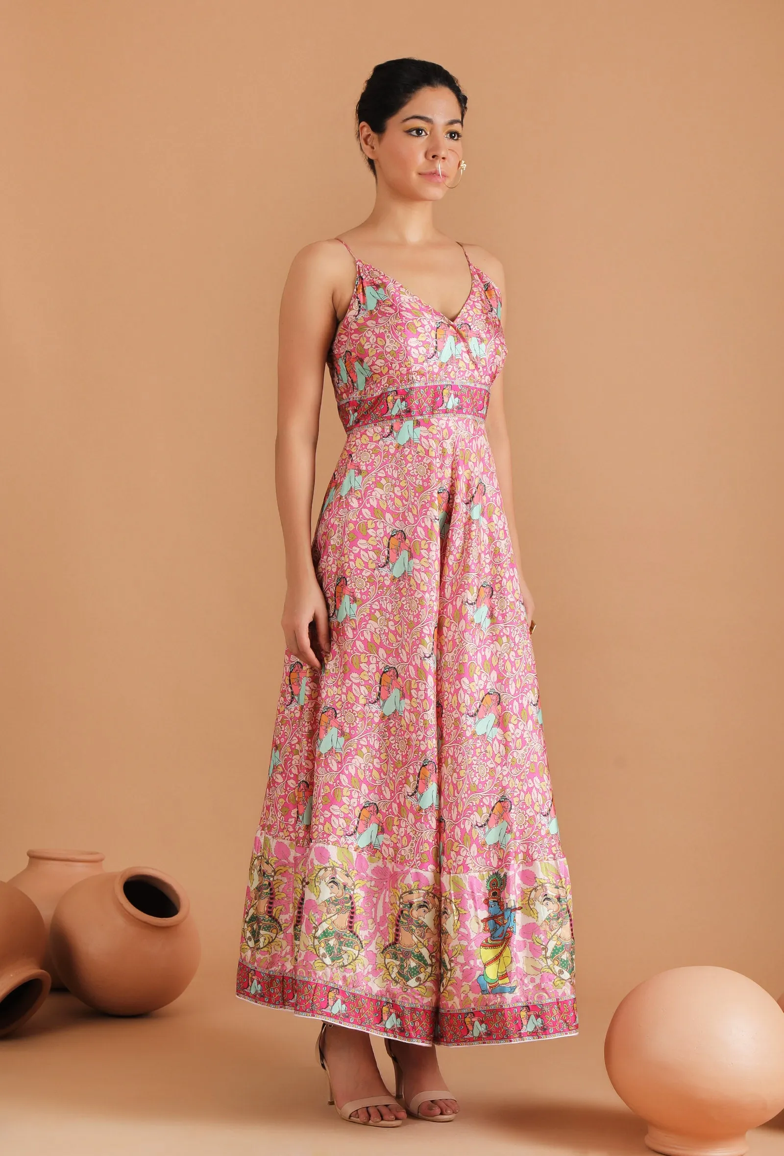 Single: Rani Allover Kalamkari Fir & Flare Long Dress