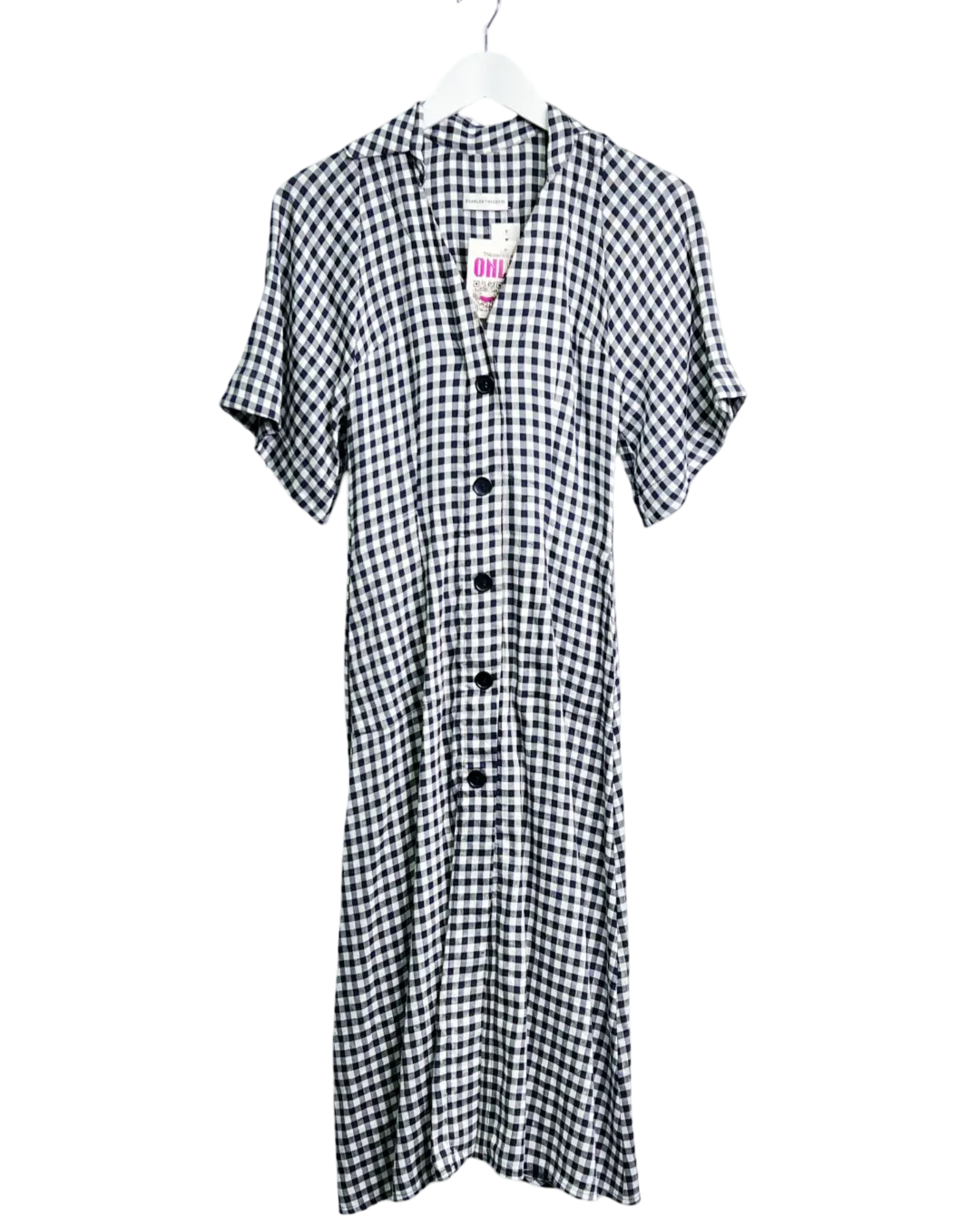 Size 6 - Scanlan Theodore Navy Check Midi Dress