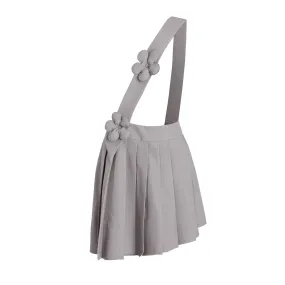 Slant Cut Back With Pleated Skirt