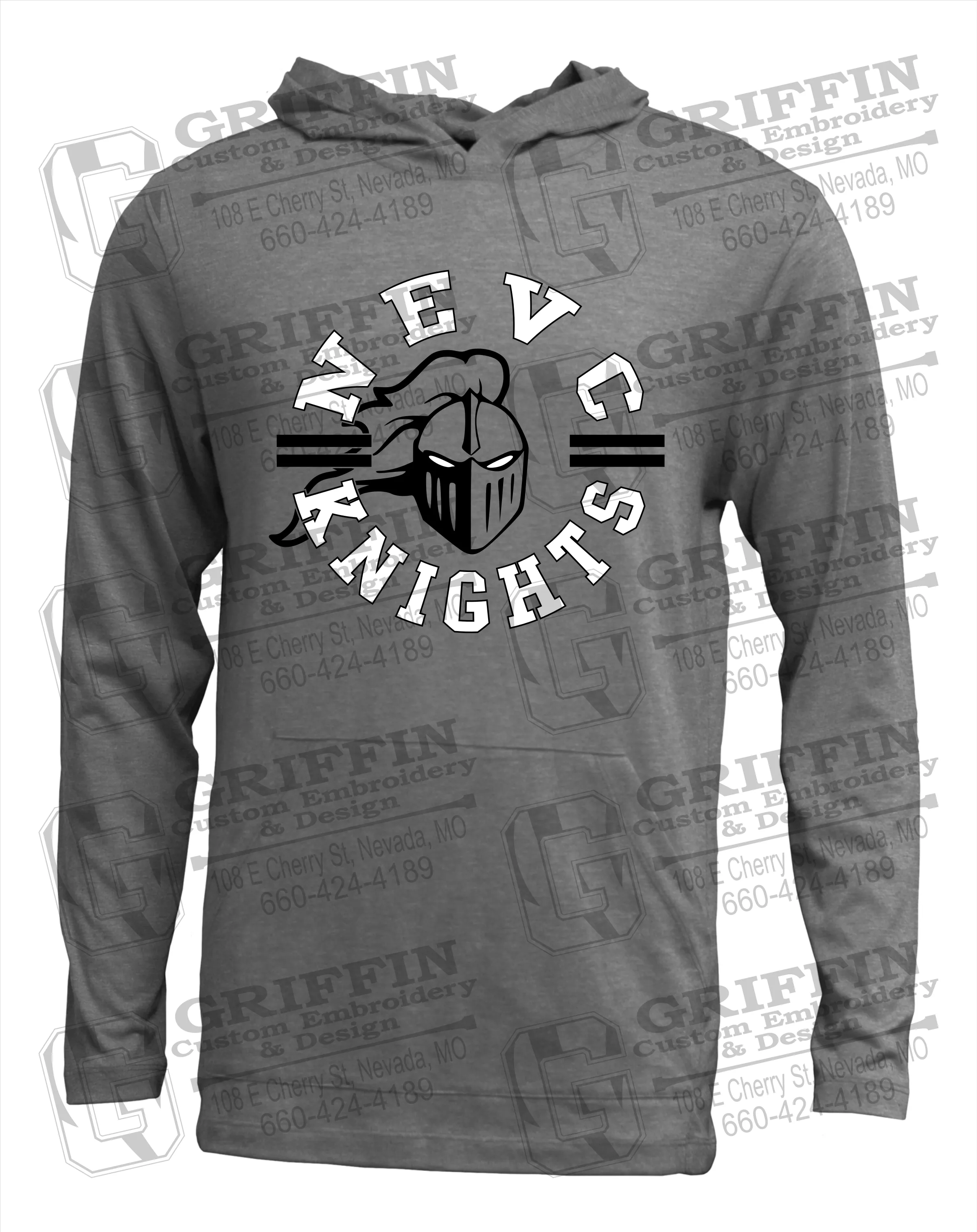 Soft-Tek T-Shirt Hoodie - NEVC Knights 23-C