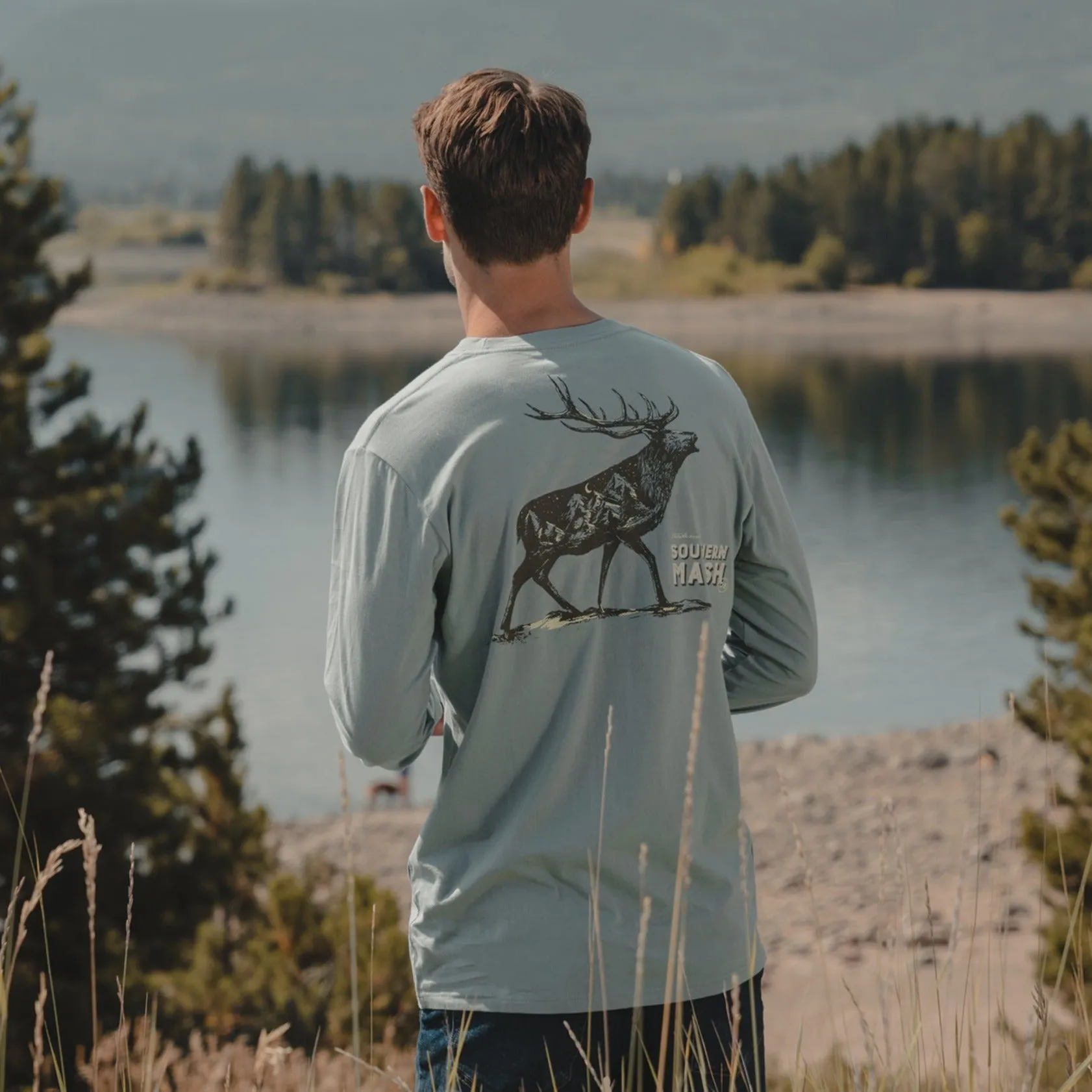 Starry Silhouette Tee - Elk - Long Sleeve