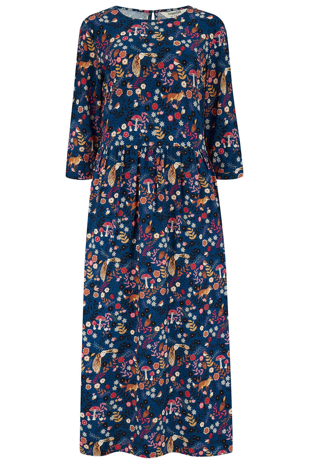 Sugarhill Brighton - Suki Midnight Woodland Midi Smock Dress