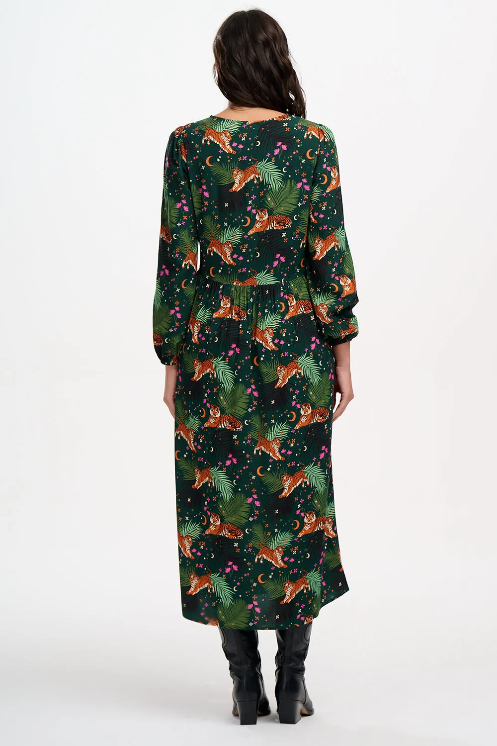 Sugarhill Brighton - Tigers & Palms Sidney Midi Smock Dress